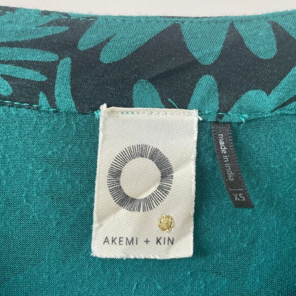 Anthropologie Akemi + Kin Petraea Turquoise and Black Tie Sleeve Dolman Top, XS - Picture 4 of 7